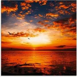 Artland Glasbild »Sonnenuntergang am Strand«, Sonnenaufgang & -untergang, (1 St.), orange