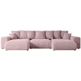 altdecor Ecksofa Cord 6-Sitzer Rosa