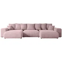 altdecor Ecksofa Cord 6-Sitzer Rosa