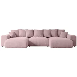 altdecor Ecksofa Cord 6-Sitzer Rosa