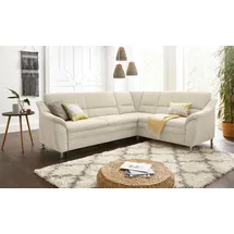 sit&more Ecksofa SIT & MORE "Cardoso L-Form", beige (creme), B:249cm H:90cm T:209cm, Flachgewebe (100% Polyester);Struktur (100% Polyester);Luxus-Microfaser (90% Polyester, 10% Polyamid), Sofas, Ecksofa, mit Federkern, wahlweise mit Bettfunktion und Schubkasten