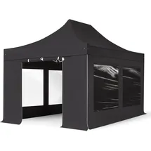 TOOLPORT Faltpavillon 3 x 4,5 m inkl. Seitenteile schwarz 581942