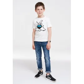 LOGOSHIRT T-Shirt LOGOSHIRT "Idefix - Faces - Asterix", Mädchen, Gr. 140/152, grau, 100% Baumwolle, bedruckt, normal, Rundhals, Shirts T-Shirt, mit tollem Frontdruck