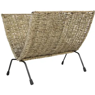 Homestyle4u 1830, Zeitschriftensammler Seegras Geflochten Natur Zeitungsständer Modern Magazinhalter Zeitschriftenständer