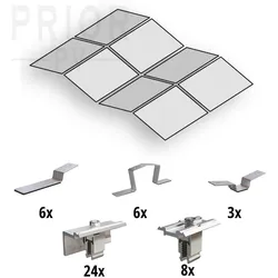 Prior PV Ost-West Flachdach-Aufständerungs-Set 4x2 Solarmodule