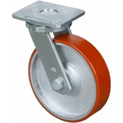 BS Rollen Lenkrolle RR100.C10, m. Platte, Durchmesser 300, B 75mm 2000kg, Guss-Polyurethan