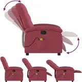 vidaXL Massagesessel Weinrot Stoff 93 x 101 x 93 cm Rot mit Fernbedienung