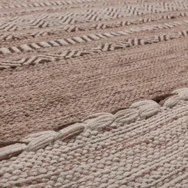 Paco Home Designer Teppich Webteppich Kelim Handgewebt 100% Baumwolle Modern Gemustert beige, cm