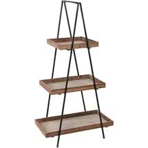 Dehner Deko-Regal für Pflanzen & Accessoires 137,5 x 73 x 43 cm Metall/Holz schwarz/braun