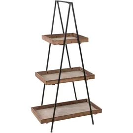 Dehner Deko-Regal für Pflanzen & Accessoires 137,5 x 73 x 43 cm Metall/Holz schwarz/braun