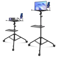 Vevor Projektorständer mit Rädern Laptopständer-Stativ, höhenverstellbar von 795 bis 1710 mm, Projektor-Stativständer mit 2 Ablagen & Schwanenhal