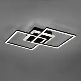 RL Deckenleuchte Designleuchte Deckenlampe Schlafzimmerleuchte Wohnzimmerlampe, Switch Dimmer, Metall schwarz matt, 1x LED 25W 3000Lm 3000K,L 57 cm