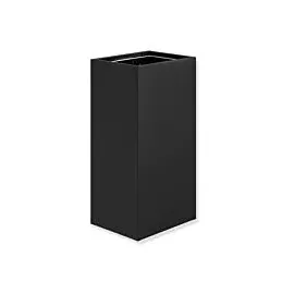 Hewi System 900 Papierabfallbehälter 900.05.00160DC Edelstahl pulverbeschichtet schwarz tiefmatt, 25 l, ohne Deckel