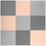 OEM Ricokids Große Schaumstoff-puzzlematte 180x180cm 9-teilig Grau-pfirsichfarben