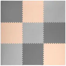 OEM Ricokids Große Schaumstoff-puzzlematte 180x180cm 9-teilig Grau-pfirsichfarben