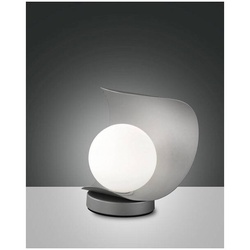 Fabas Luce Adria Tischleuchte LED 1x6W Metall und geblasenes Glas Silber