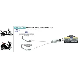 ARROW Aluminium Dunkel Schalldämpfer für Piaggio Medley 125/150S '20