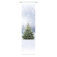 HOME WOHNIDEEN Schiebevorhang Deko Blickdicht Weihnachtsbaum Größe BxH 60x245 cm, grün