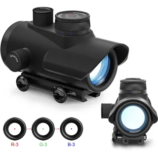 Aomekie Softair Red Dot Visier für 11mm/22mm Schiene Leuchtpunktvisier Rotpunktvisier mit Schutz und Tactical 3 Reticles für Jagd Softair und Armbrust