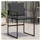 vidaXL Gartenstühle mit Kissen 4 Stk. Schwarz Stahl und Textilene