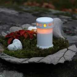 LED Grablicht Serene - Grabkerze - gelbe LED - H: 13,5cm - 1200h Leuchtdauer - w...