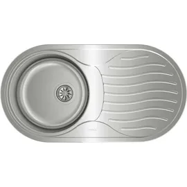 Teka DR 80 1C 1E oval rechts Auflagespüle Edelstahl Handbetätigung 840 x 500 mm