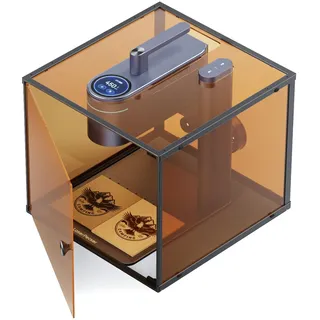 LaserPecker LP4 Basic Laser Graviermaschine mit Schutzhülle, Tragbare Laser Gravierer Laser Cutter 450 nm Halbleiter-Blaulicht+1064 nm Infrarotlicht, 4000mm/s Lasergravur für fast alle Materialien