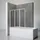 Schulte Badewannenaufsatz Alu natur 127 x 140 cm Sicherheitsglas