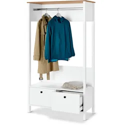 Tchibo - Garderobe mit großen Schubladen - 100x45x180cm - schwarz - Holz / Metall / Metall
