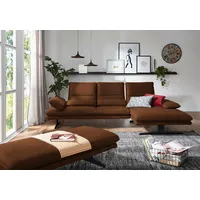 Ecksofa W.SCHILLIG "broadway, Designsofa mit tollem Sitzkomfort", braun (tabacco z69), B:291cm H:94cm T:164cm, Longlife Xtra-Leder Z69: Das feinnarbige, gedeckte Softleder Z69 besticht durch seine außergewöhnliche Weichheit im trendigen u00bbVintage-Looku00ab, Hautstärke 0, 9 - 1, 1 mm, Sofas, Sitztiefenverstellung, Kopfteil- & Seitenteilverstellung, Breite 291cm