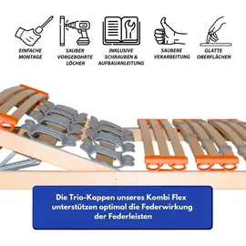 Coemo KombiFlex Federleisten-Tellerlattenrost Kopfteil verstellbar 140 x 200 cm