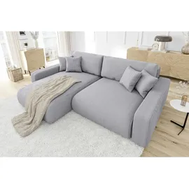 s-style möbel Ecksofa mit Schlaffunktion und Bettkasten in Cord-Stoff schöner Sitzkomfort, Ottomane links oder rechts bestellbar, mit Wellenfederung - Couches, Wohnlandschaften, Ecksofas