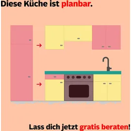 Nobilia Küchenzeile NOBILIA "Cascada II", NEU: individuell anpassbar mit gratis Profi-Beratung", grün (küche: grün, korpus: lacklaminat schilffarben, arbeitsplatte: eiche sierra nachbildung), B:360,3cm H:216,6cm T:60cm, Komplettküchen-Sets, Küchenzeile,