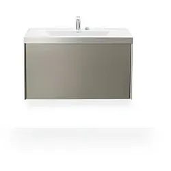 Duravit XViu Waschtisch-Unterschrank XV4611EB190P 100x48cm, 1 Auszug, 2 Hahnlöcher, champagner matt, Rahmen P, flannel grey seidenmatt
