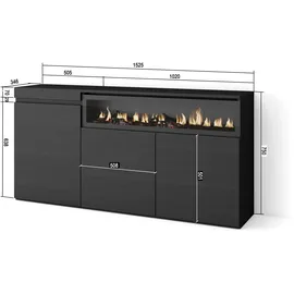 SKRAUT HOME Dielenschrank 150x35x75cm schwarz