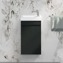 Evineo ineo5 evo Unterschrank B: 37 cm, 1 Tür, mit Griffmulde, für Geberit iCon Handwaschbecken,, BE0973BM,