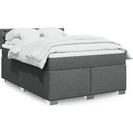 vidaXL Boxspringbett 140 x 200 cm Dunkelgrau