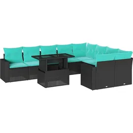 vidaXL Garten-Lounge-Set 10-tlg. schwarz