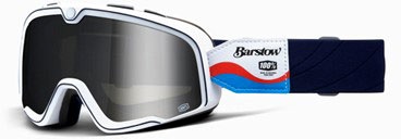 100 Percent Barstow Lucien, Motorrad-Brille verspiegelt - Weiß/Schwarz/Blau/Rot Silber-Verspiegelt
