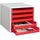 M&M Schubladenbox 28,5 x 35,7 cm 5-tlg. rot