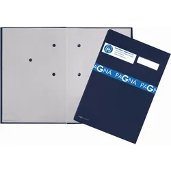 Pagna Unterschriftsmappe 20 Fächer Leinen blau