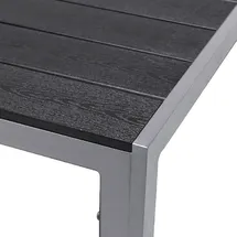 INDA-EXCLUSIV Aluminium Gartentisch 150 x 90 x 74 cm Silber/Schwarz
