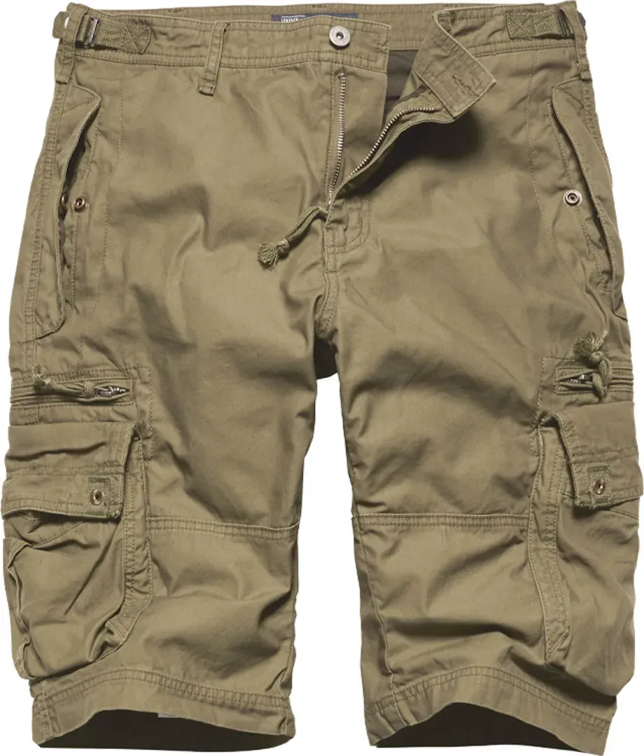 Vintage Industries Gandor Shorts, grün-braun, Größe XL für Männer