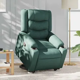 vidaXL Relaxsessel mit Aufstehhilfe Stoff 94,5 x 100 x 0 cm Dunkelgrün mit Rollen