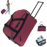 Elephant Gin Elephant Travel 55 cm Trolley Reise Damen Herren Handgepäck Reisetasche Rollen Rot Bordeaux-Braun 13030