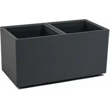 Ondis24 Blumenkübel, Blumentopf Caro Beton Optik Pflanzkübel, pflanzkübel XXL auf Rollen aus Kunststoff 100% Recycled groß außen (Anthrazit, 80 cm)