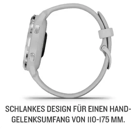 Garmin Venu 2S 40 mm Silikonarmband hellgrau/silber