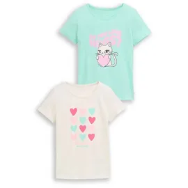 Tom Tailor T-Shirt (Packung, 2-tlg) im 2er Pack weiß 104/110 EU