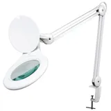 VELLEMAN LED-Lupenleuchte, Klemmfuß, Gelenkarm, Linsenkappe, 60 LEDs, Vergrößerung 3x, weiß
