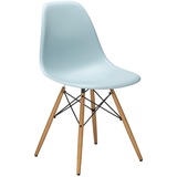 Vitra Stuhl Eames Plastic Side Chair DSW 83x46.5x55 cm eisgrau, Gestell:  eichefarbig, Designer Charles & Ray Eames